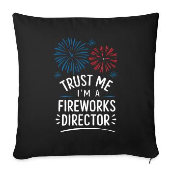 Pyrotechnie Feux d’artifice Pyrotechnie - Housse de coussin décorative 45 x 45 cm - noir - Devant