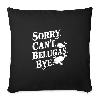 Béluga Océan Bélugas Baleines - Housse de coussin décorative 45 x 45 cm - noir - Devant