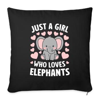 Éléphant Animal Éléphants Zoo - Housse de coussin décorative 45 x 45 cm - noir - Devant