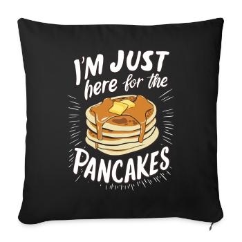 Pancakes Frühstück Essen Pancake - Sofakissenbezug 45 x 45 cm - Schwarz - Vorne