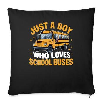 Bus Bus Driver School Bus - Sofa pillowcase 17,3'' x 17,3'' (45 x 45 cm) - black - Front