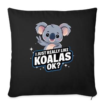 Koala Koala Koala Bear Animal - Sofa pillowcase 17,3'' x 17,3'' (45 x 45 cm) - black - Front