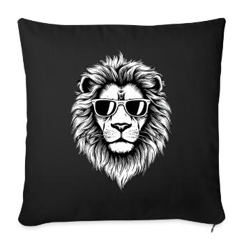 Lion Lion Animal Africa - Sofa pillowcase 17,3'' x 17,3'' (45 x 45 cm) - black - Front