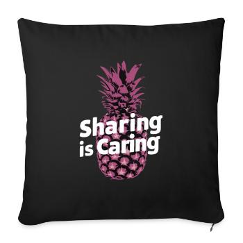Ananas Fruit tropical hawaïen - Housse de coussin décorative 45 x 45 cm - noir - Devant