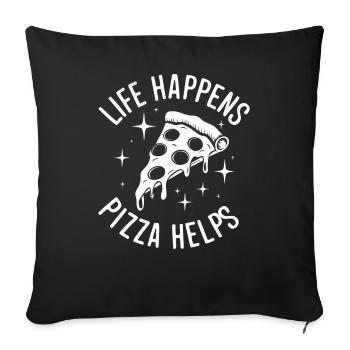 Pizza Italie Restauration rapide - Housse de coussin décorative 45 x 45 cm - noir - Devant