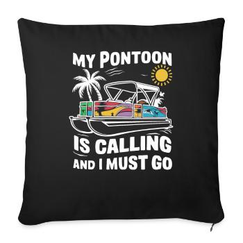Pontonboot Kapitän Ponton Boote - Sofakissenbezug 45 x 45 cm - Schwarz - Vorne