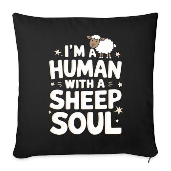 Sheep Sheep Farmer Lamb Farmer - Sofa pillowcase 17,3'' x 17,3'' (45 x 45 cm) - black - Front