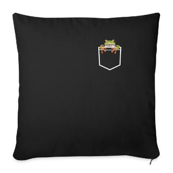 Grenouille Crapaud - Housse de coussin décorative 45 x 45 cm - noir - Devant