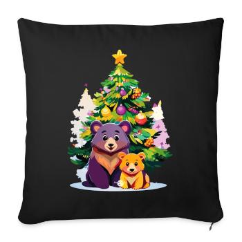 17 Mama Bear Baby Child Bear Christmas Tree Family - Sofa pillowcase 17,3'' x 17,3'' (45 x 45 cm) - black - Front