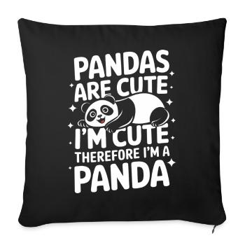 Panda Bear Panda Animal Pandas - Sofa pillowcase 17,3'' x 17,3'' (45 x 45 cm) - black - Front