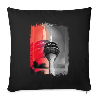 Dusseldorf Skyline TV Tower Germany City - Sofa pillowcase 17,3'' x 17,3'' (45 x 45 cm) - black - Front