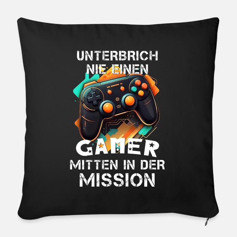 Gamer Zocker Gaming Konsole Videospiele lustig - Sofakissenbezug 45 x 45 cm - Schwarz