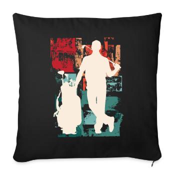 Golf Golfen Golfspieler Sport Hobby Club Vintage - Sofakissenbezug 45 x 45 cm - Schwarz - Vorne