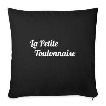 t-shirt femme toulon la petite toulonnaise noel - Housse de coussin décorative 45 x 45 cm - noir - Devant