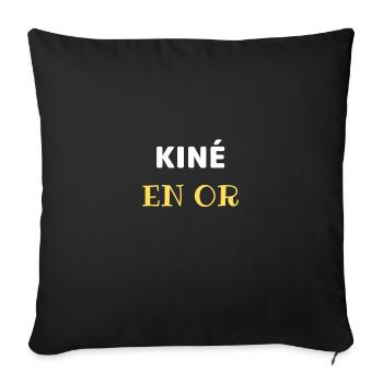 t shirt kine en or cadeau noel kinésithérapeute - Housse de coussin décorative 45 x 45 cm - noir - Devant