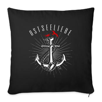 Ostseeliebe - Retroanker - Sofakissenbezug 45 x 45 cm - Schwarz - Vorne