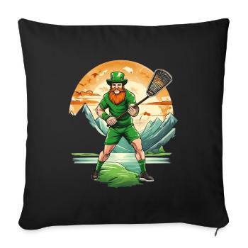 St. Patrick's Day Kleeblatt Lacrosse - Sofakissenbezug 45 x 45 cm - Schwarz - Vorne