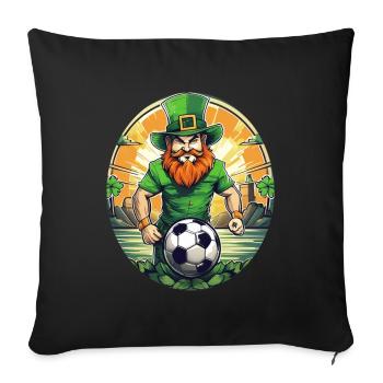 St. Patrick's Day Shamrock Football - Sofa pillowcase 17,3'' x 17,3'' (45 x 45 cm) - black - Front