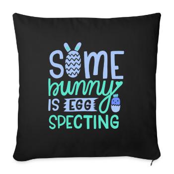 Annonce de bébé de grossesse de Pâques - Housse de coussin décorative 45 x 45 cm - noir - Devant