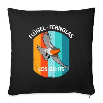 Vogelbeobachtung Vögel Beobachten Birding Vogel - Sofakissenbezug 45 x 45 cm - Schwarz - Vorne
