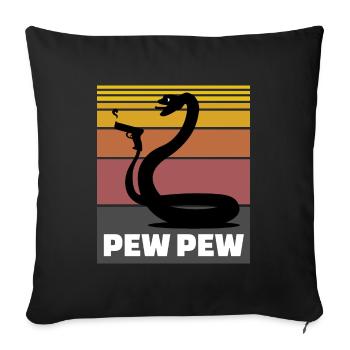 Snake Pew Pew Cadeau - Housse de coussin décorative 45 x 45 cm - noir - Devant