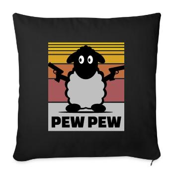 Pew Pew Mouton - Housse de coussin décorative 45 x 45 cm - noir - Devant