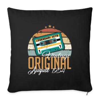 August 1954 Jubilee 1954 Legends August - Sofa pillowcase 17,3'' x 17,3'' (45 x 45 cm) - black - Front