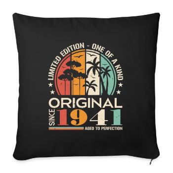 Voiture ancienne construite en 1941 née Vintage anniversaire - Housse de coussin décorative 45 x 45 cm - noir - Devant