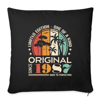 Vintage Car Built in 1987 Born Vintage Birthday - Sofa pillowcase 17,3'' x 17,3'' (45 x 45 cm) - black - Front