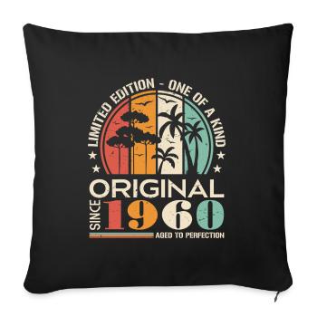 Voiture ancienne année 1960 ' s né anniversaire Vintage - Housse de coussin décorative 45 x 45 cm - noir - Devant