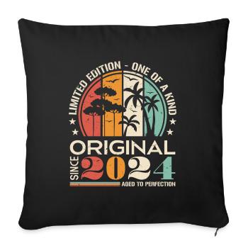Legendary since 2024 Born Vintage Birthday - Sofa pillowcase 17,3'' x 17,3'' (45 x 45 cm) - black - Front
