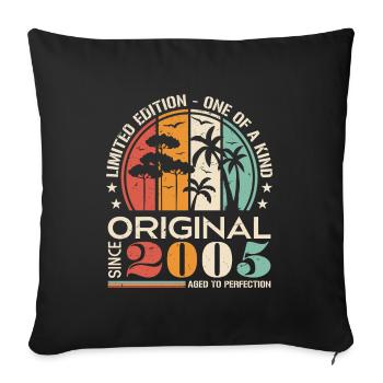 Légendaire depuis 2005 Born Vintage Anniversaire - Housse de coussin décorative 45 x 45 cm - noir - Devant