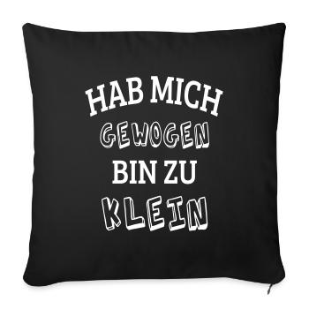 dick mollig fett Übergewicht lustige Sprüche Waage - Sofakissenbezug 45 x 45 cm - Schwarz - Vorne