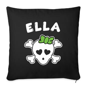 Pirate Ella Design for Girls and Women - Sofa pillowcase 17,3'' x 17,3'' (45 x 45 cm) - black - Front