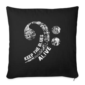Le blues lives vintage blues design - Housse de coussin décorative 45 x 45 cm - noir - Devant