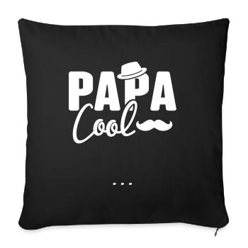 Papa cool personnalisés - Housse de coussin décorative 45 x 45 cm - noir - Devant