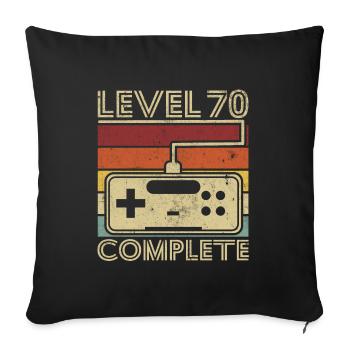 Level 70 Complete Gift 70 Years Birthday - Sofa pillowcase 17,3'' x 17,3'' (45 x 45 cm) - black - Front