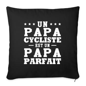 Un papa cycliste est un papa parfait - Housse de coussin décorative 45 x 45 cm - noir - Devant