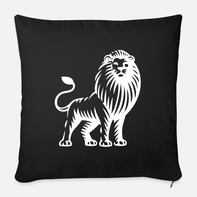 Leone - Copricuscino per divano, 45 x 45 cm - nero