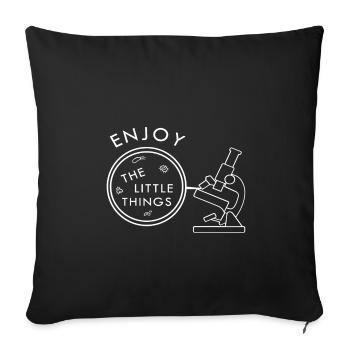 Biology biologist teacher student microscope gift - Sofa pillowcase 17,3'' x 17,3'' (45 x 45 cm) - black - Front