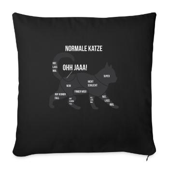 Anatomie drôle d'un cadeau Ragdoll de chat persan - Housse de coussin décorative 45 x 45 cm - noir - Devant