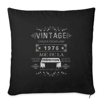 VINTAGE 1976 âge de la perfection - Housse de coussin décorative 45 x 45 cm - noir - Devant
