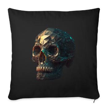 Kristallschädel Crâne de cristal - Housse de coussin décorative 45 x 45 cm - noir - Devant