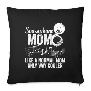 Sousaphone Mom Brass Band Musician - Sofa pillowcase 17,3'' x 17,3'' (45 x 45 cm) - black - Front