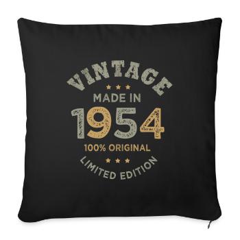 Born in 1954 Vintage 1954 Birthday - Sofa pillowcase 17,3'' x 17,3'' (45 x 45 cm) - black - Front