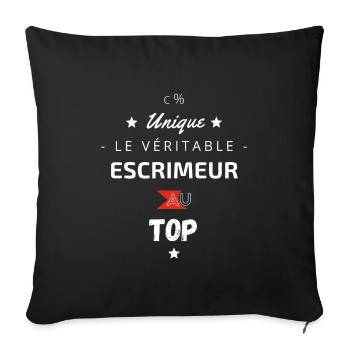 Le véritable escrimeur au top - Housse de coussin décorative 45 x 45 cm - noir - Devant