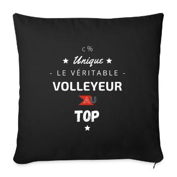Le véritable volleyeur au top - Housse de coussin décorative 45 x 45 cm - noir - Devant