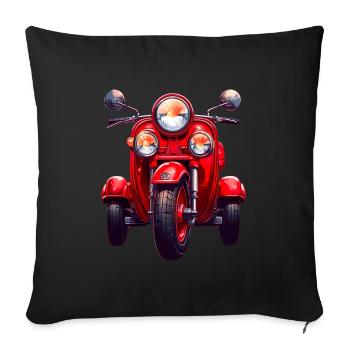 Scooters are witnesses of a bygone era - Sofa pillowcase 17,3'' x 17,3'' (45 x 45 cm) - black - Front