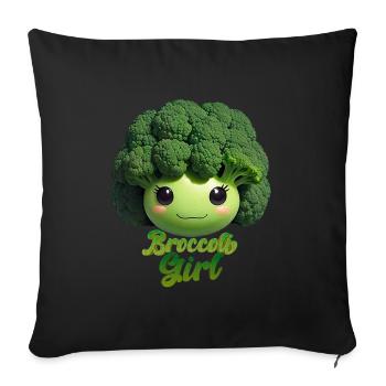 Broccoli Beauty Girl - Sofakissenbezug 45 x 45 cm - Schwarz - Vorne