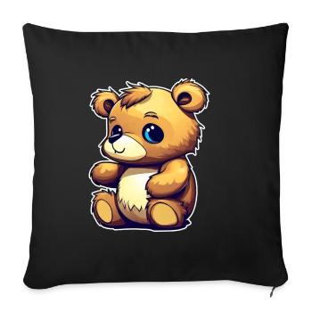 Cute Little Teddy Bear - Sofa pillowcase 17,3'' x 17,3'' (45 x 45 cm) - black - Front